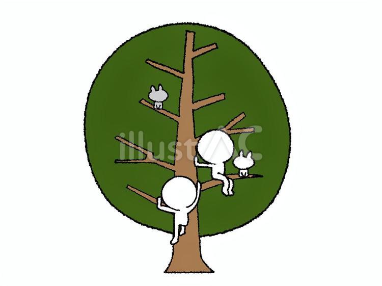 木登り 木,登る,猫のイラスト素材