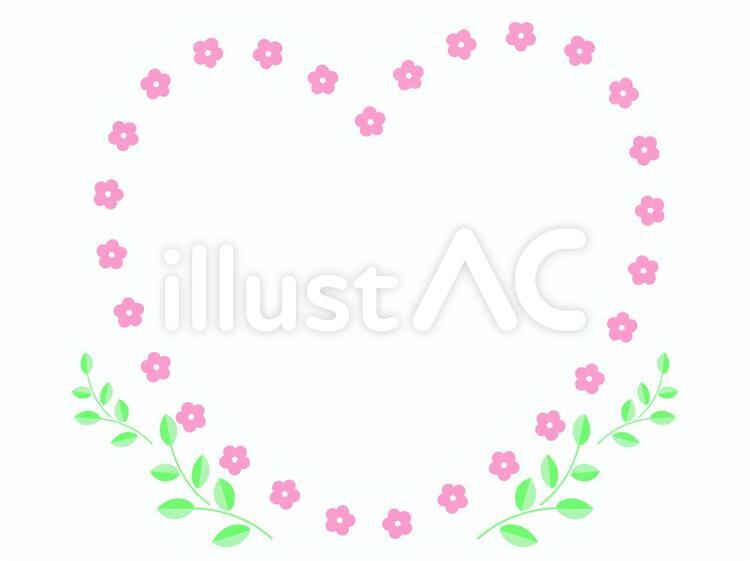 ハートの形の花のフレーム ハート,花,花柄のイラスト素材