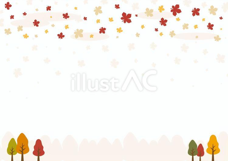 秋の葉が舞う風景、秋のイラスト素材 秋,背景,紅葉のイラスト素材