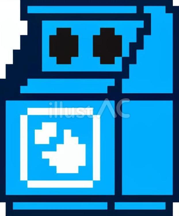 ドット絵の青の缶用ゴミ箱です。 ドット絵,缶,ゴミ箱のイラスト素材
