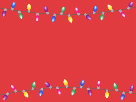 カラフルな電球の飾りのフレーム2 電球,イルミネーション,led,オーナメント,飾り,クリスマス,フレーム,カラフル,壁紙,背景のイラスト素材