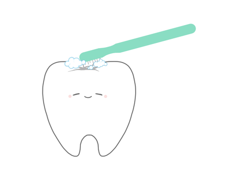 歯みがきが気持ち良くてうっとりする歯 歯みがきが気持ち良くてうっとりする歯 歯みがき,歯,臼歯,虫歯予防,永久歯,乳歯,奥歯,歯医者,デンタルケア,口腔ケアのイラスト素材