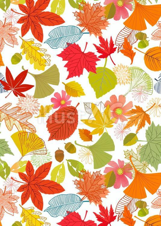 秋の落ち葉 秋,パターン,植物のイラスト素材
