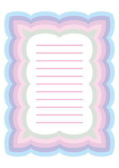 モコモコゆめかわレインボー風の便箋　A4 ゆめかわ,モコモコ,レインボー,便箋,ブラシ,パステルカラーのイラスト素材