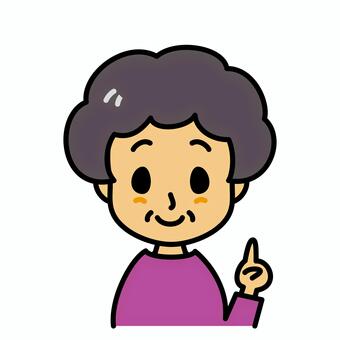 おばあさん　説明 説明,おばあさん,高齢者,案内,おすすめ,シニア,年配,中高年,祖母,お年寄りのイラスト素材