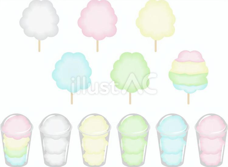 わたがしセット わたがし,わたあめ,綿菓子のイラスト素材