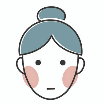 お団子頭の女性の表情〜無関心〜 お団子頭,女性,女子,女の子,女,表情,無関心,興味,呆然,ぼう然のイラスト素材