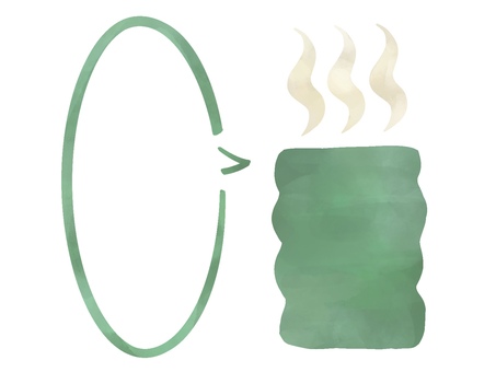 お茶と吹き出し　水彩風 お茶,緑茶,湯呑み,飲み物,湯気,吹き出し,テンプレート,コピースペース,空白,休憩のイラスト素材