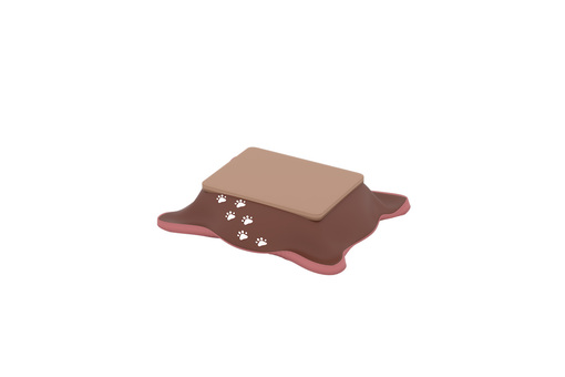 チョコ色こたつ（足跡柄） こたつ,コタツ,冬,家具,インテリア,座卓,足あと,チョコ色,冬素材,バレンタインのイラスト素材