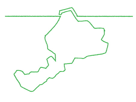 福井の一筆書き 福井,地図,一筆,線画,手描き,挿絵,ワンポイント,素材,商用可,無料のイラスト素材