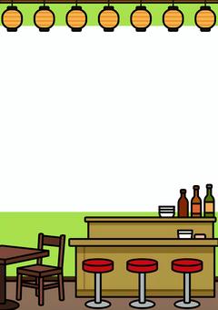 壁紙の緑の居酒屋客席です。 壁紙,居酒屋,シンプル,ダイニングテーブル,カウンター,客席,木製,照明,提灯,飲食店のイラスト素材