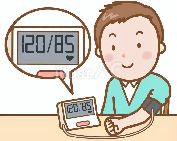 男性B：血圧測定 血圧測定,血圧,測定のイラスト素材