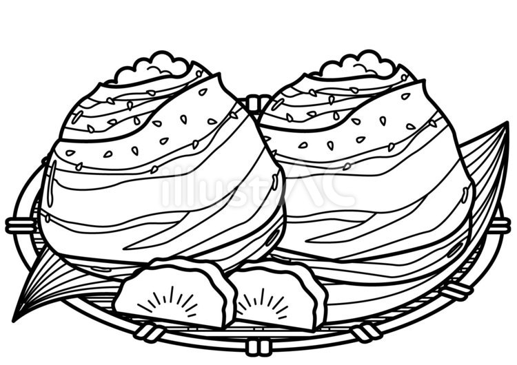 肉巻きおむすび-1c 肉巻きおむすび,おにぎり,おむすびのイラスト素材