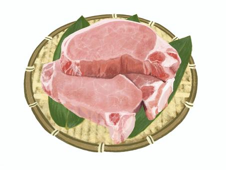 3 pieces of pork loin (colander, bamboo leaves), JPG and PNG 3 pieces of pork loin (colander, bamboo leaves), , JPG and PNG