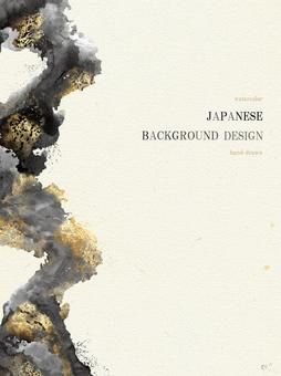 Gold leaf and ink flow Japanese background 338, JPG, PNG and AI Gold leaf and ink flow Japanese background 338, , JPG, PNG and AI