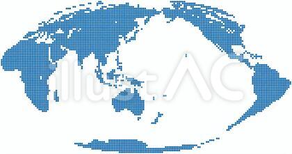 モルワイデ図法世界地図-スクエア