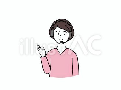 電話で説明するオペレーターの女性
