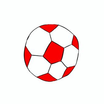赤色のサッカーボール サッカーボール,赤色,スポーツ,道具,シンプルのイラスト素材