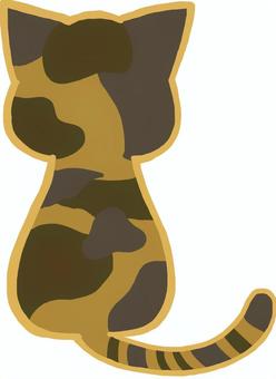 サビネコ＿３ サビネコ,ねこ,猫,動物,後ろ姿,しっぽのイラスト素材