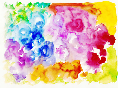 カラフルな抽象的背景 水彩,背景,手書き,カラフル,絵具,赤色,黄色,橙色,黄緑色,緑色のイラスト素材