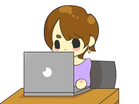 PC working, people, female, computer, JPG and PNG