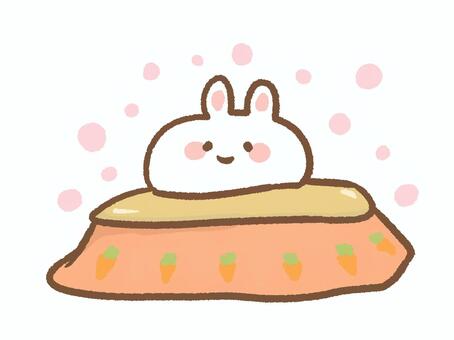 I can not get out of the kotatsu., a kotatsu, rabbit, heating, JPG, PNG and AI