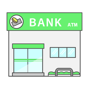 銀行＿BANK 銀行,バンク,金融,お金,お札,コイン,atm,貨幣,紙幣,支店のイラスト素材
