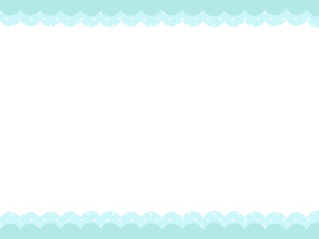 ふわふわ・上下ラインフレーム・水色 背景,フレーム,飾り枠,囲み枠,装飾,見出し,タイトル,上下,枠,淡いのイラスト素材