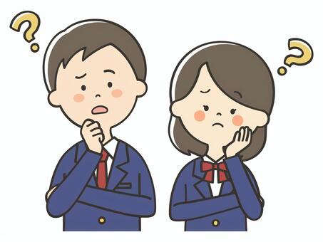 考える学生 考える,困る,不安,悩む,はてな,迷う,謎,質問,疑問,わからないのイラスト素材