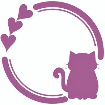 アイコンリング 紫 猫