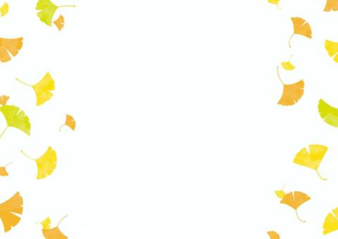 舞い落ちる秋のイチョウの葉の背景素材