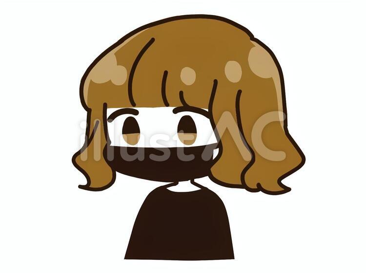 マスク　黒 女の子,マスク,黒のイラスト素材