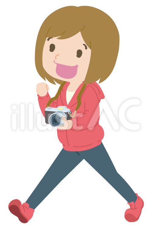 写真の旅に行こう秋 カメラ,写真,カメラ女子のイラスト素材