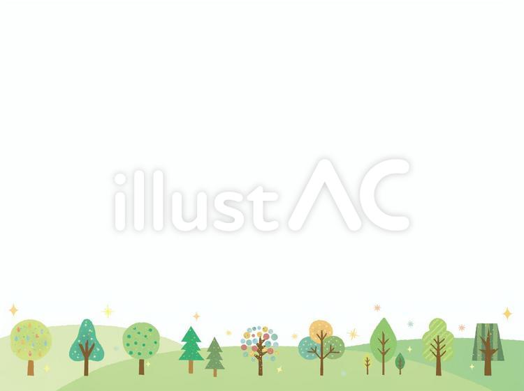 北欧風オシャレな木_夏 木,植物,北欧のイラスト素材