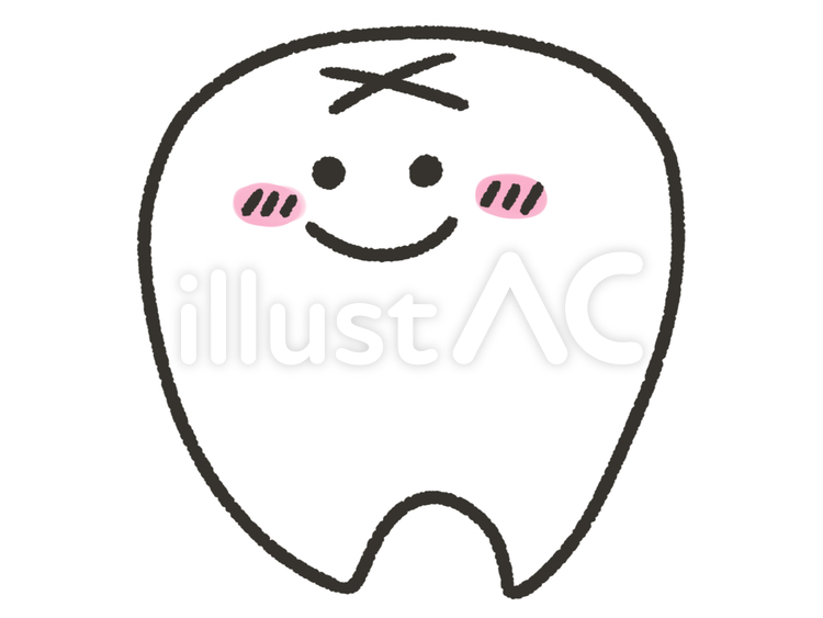 デフォルメの笑顔の歯 歯,笑顔,かわいいのイラスト素材