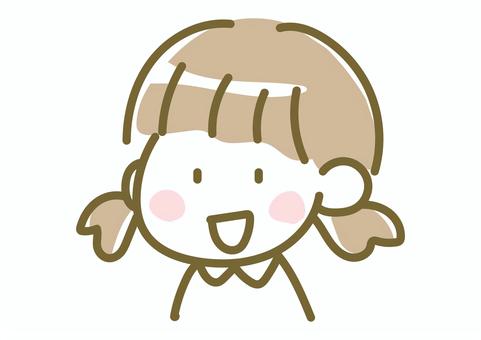 笑顔の女の子のイラスト 女の子,子供,幼児,児童,笑顔,スマイル,にっこり,笑う,ニコニコ,嬉しいのイラスト素材