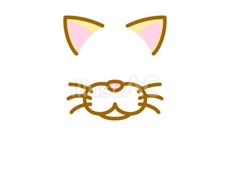 猫の鼻と口　イエロー 猫,動物,パーツのイラスト素材