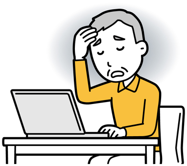 Illustration, computer, to feel down, old man, 