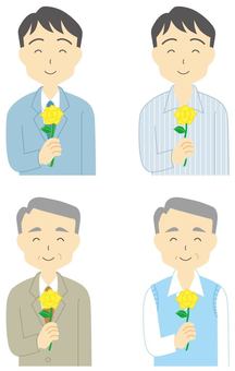 father's day 3, father's day, rose, yellow, JPG, PNG and AI