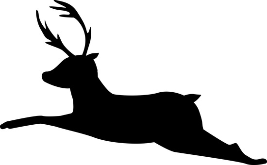 トナカイシルエット トナカイ,角,オス,動物,草食,野生,走る,ジャンプ,シルエットのイラスト素材