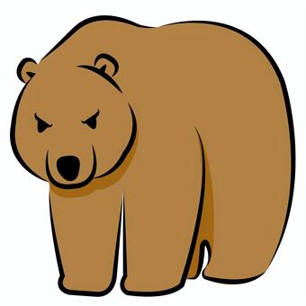 ヒグマ　イラスト くま,ヒグマ,動物,睨む,羆,怒る,怖い,シンプル,ひぐま,害獣のイラスト素材