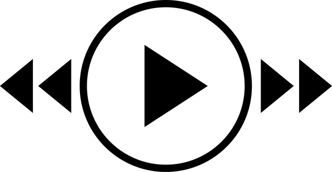 動画マーク　 動画,再生,早送り,早戻し,マーク,操作,シンプル,黒のイラスト素材