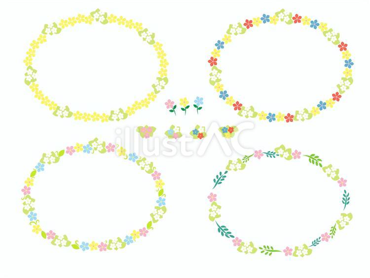 花のフレームセット 花,春,可愛いのイラスト素材