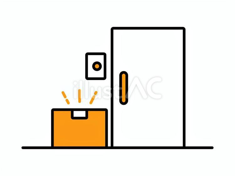 置き配をイメージしたイラスト 置き配,配達,宅配のイラスト素材