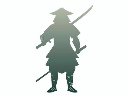 シルエット【侍・武士】9 シルエット,かげ,影絵,人,侍,武士,昔,刀,武器,かっこいいのイラスト素材