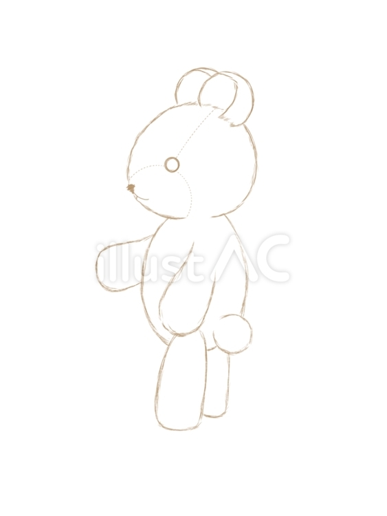 テディベア（横向き） テディベア,横,可愛いのイラスト素材