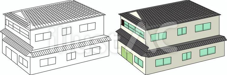 家　戸建て　住宅　マイホーム 家,戸建て,住宅のイラスト素材