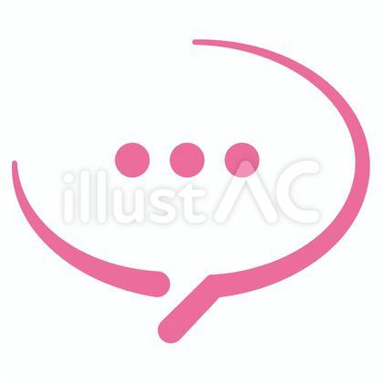 ピンクの線の吹き出しアイコン