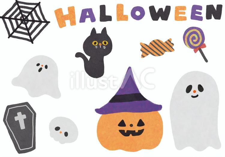 手書き　ハロウィン素材 ハロウィン,イベント,行事のイラスト素材