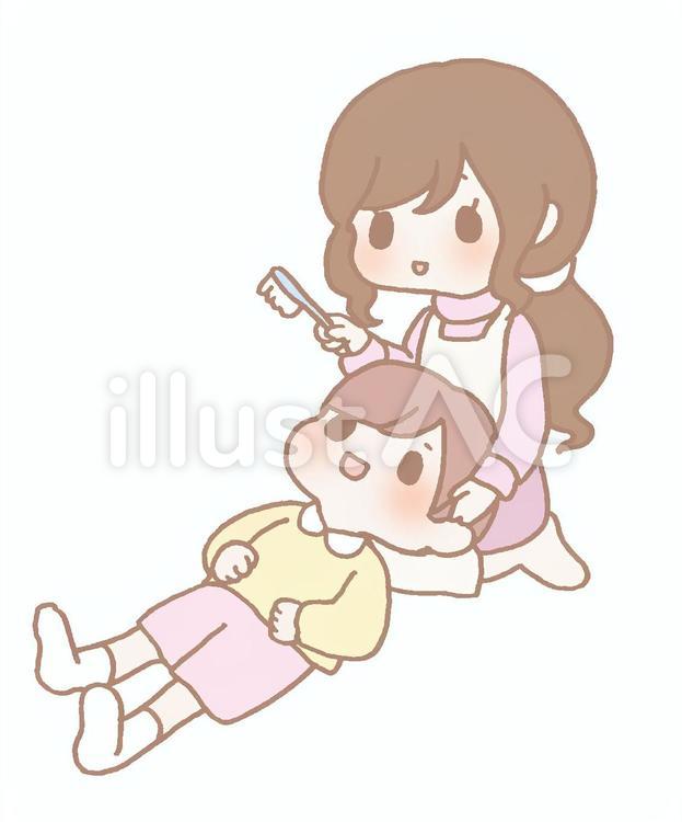 歯磨きしようね 歯磨き,歯科,子育てのイラスト素材